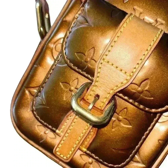 Louis Vuitton Authentic Vernis Christie PM Bronze Patent Leather Crossbody Bag - Picture 7 of 15